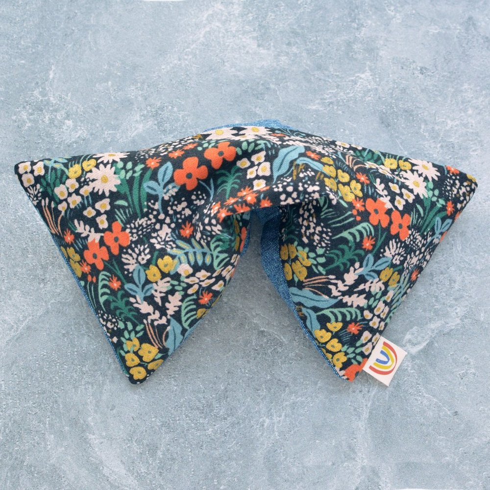 Rifle Paper Co. Weighted Eye Pillow in Meadow Black Canvas